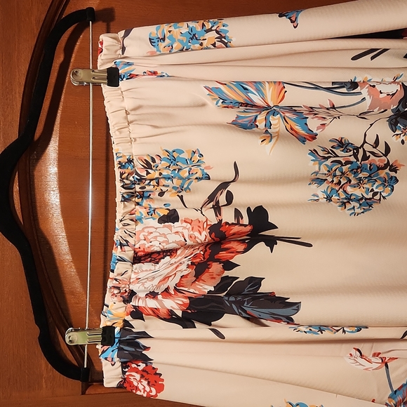 H&M off the shoulder top bloouse with balloon sleeves floral size M - Picture 3 of 11